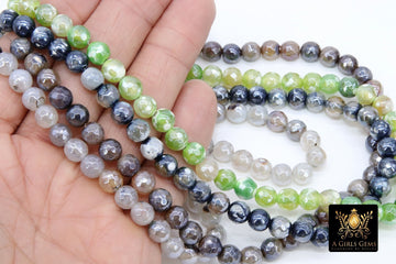 Natural Faceted Agate Beads, Electroplated Agate BS #225 - A Girls Gems